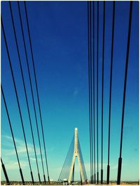 Low angle view of suspension bridge