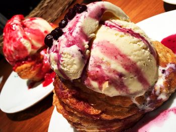 Close-up of ice cream in plate