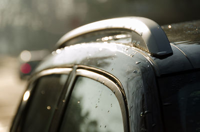 Close-up of car windshield