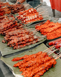 Close-up of meat for sale in market