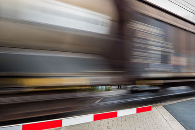 Blurred motion of freight train