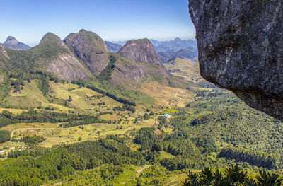 Scenic view of rocky mountains against sky