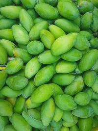 Full frame shot of green beans in market