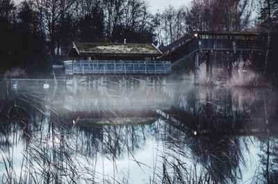 Scenic view of lake during winter