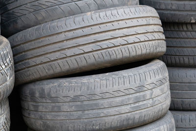 Stacks of car tyres