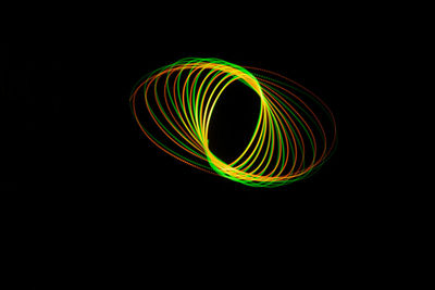 Light painting against black background