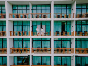 Full frame shot of building with windows