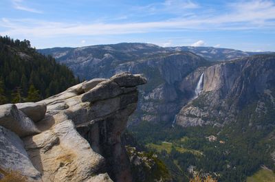 Scenic view of rocky mountains against sky