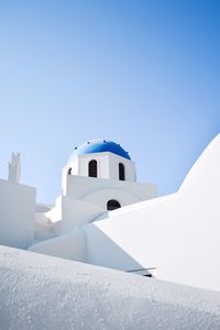 White building against clear blue sky