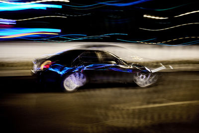 Close-up of light trails