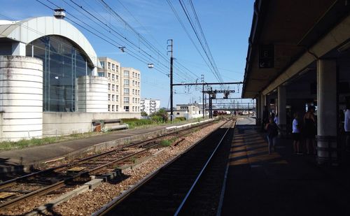 Railroad tracks against sky