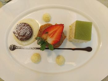 Directly above shot of fruits in plate