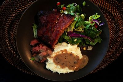 Close-up of served food