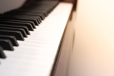 Close-up of piano keys