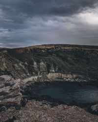 Scenic view of land against sky