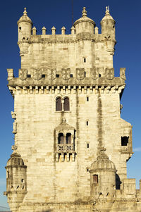 Low angle view of belem tower against sky