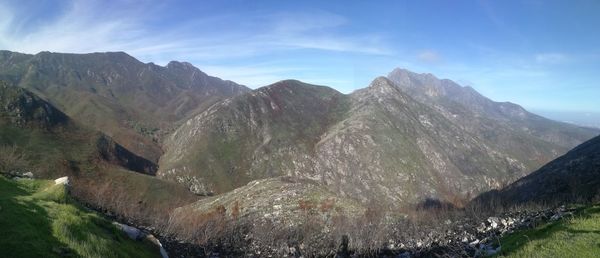 Panoramic view of mountains against sky
