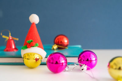 Close-up of toys on table