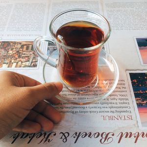 Close-up of cropped coffee cup