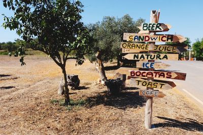 Information signs on roadside