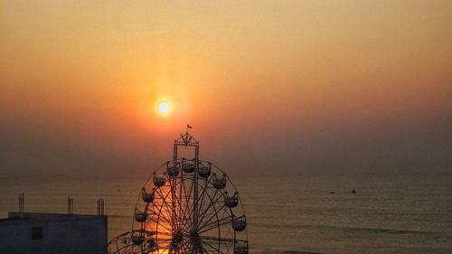 Scenic view of sunset over sea