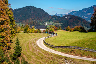 Scenic view of mountains against sky