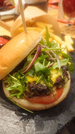 Close-up of food on table