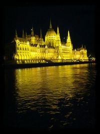 Illuminated city at night