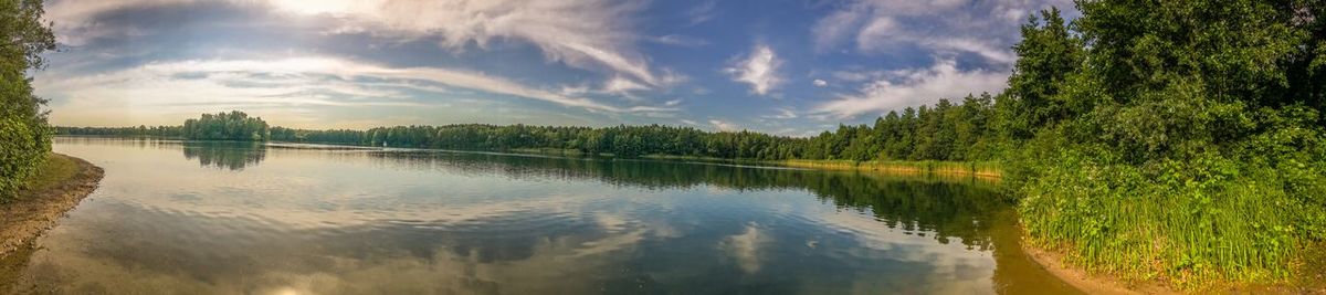 Panoramic view of lake against sky