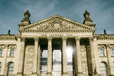 Low angle view of historical building