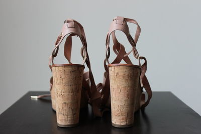 Fashion cork heeled shoes