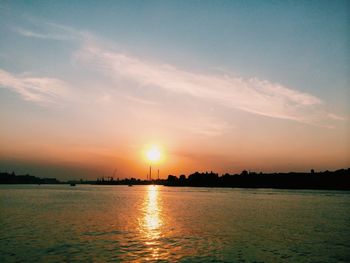 Scenic view of sea at sunset