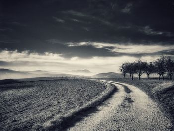 Scenic view of landscape against cloudy sky