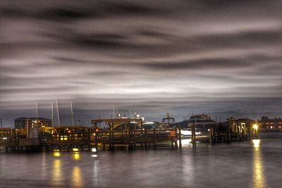 City lit up at dusk