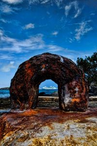 Old building against cloudy sky