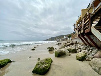 Scenic view of beach against sky