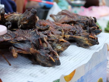 Close-up of meat in market