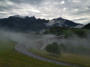 Scenic view of mountains against sky