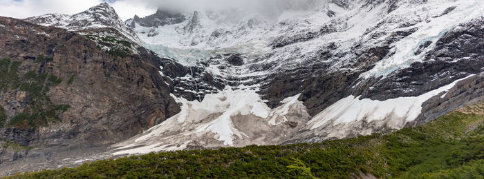 Scenic view of snowcapped mountains