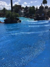 View of swimming pool at seaside