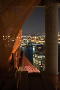 Illuminated city at night