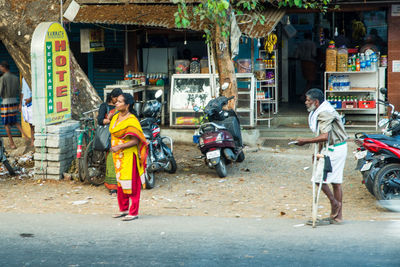 People on street in city