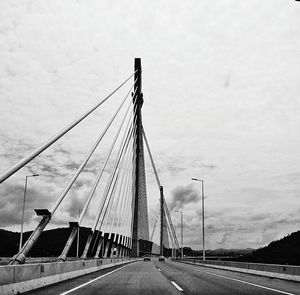 Low angle view of suspension bridge