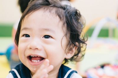 Close-up portrait of cute boy