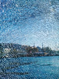 Full frame shot of shattered glass