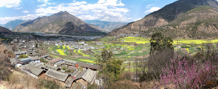 Scenic view of mountains against sky