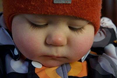 Close-up portrait of cute baby