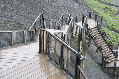 High angle view of stairs