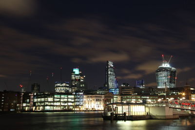 Illuminated city at night