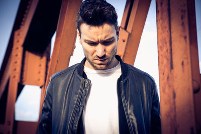 Portrait of man wearing mask